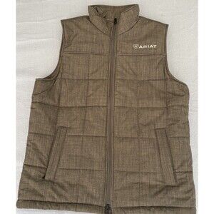 Ariat Crius Insulated Vest Men’s Medium Brown Fleece Lined Wind Water Resistant